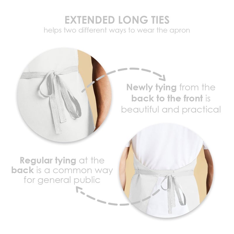 Avalon Kitchen white apron for women white aprons for adults chef apron for men grilling aprons for men - Image 3